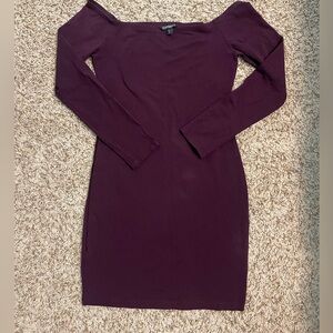 Express Plum Fitted Mini Dress